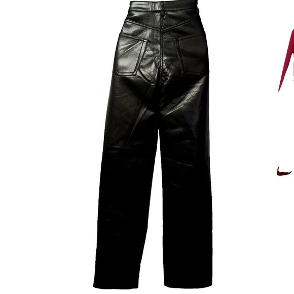 WILFRED Aritzia MELINA pants Sz 2 FAUX LEATHER VEGAN CORPCORE PREPPY CASUAL CHIC - Picture 6 of 11